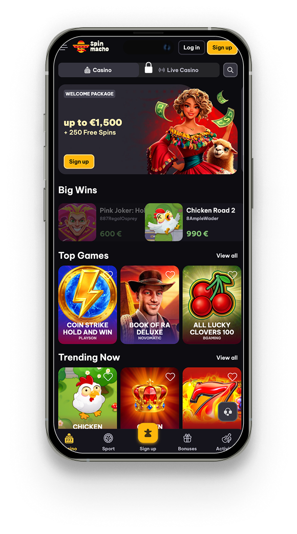 Spinmacho mobile app